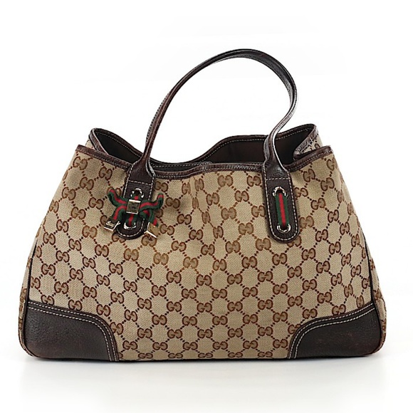 Gucci Handbags - LOWEST Gucci GG Canvas Leather Handbag Purse Bag